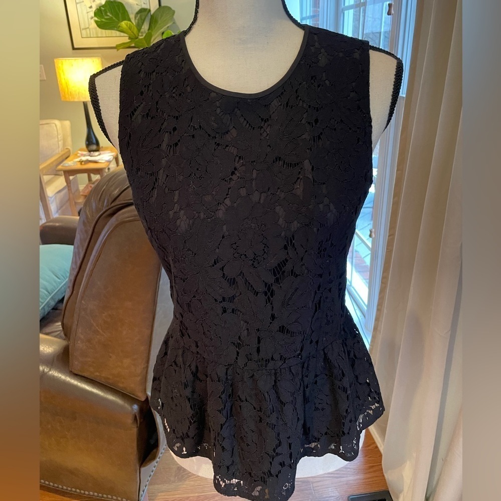 JCrew Size 4 Black Lacey Tank Lined